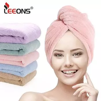 Полотенца для волос, обертывание для женщин, быстросохнущий тюрбан для волос, супер впитывающее полотенце для влажных волос с кнопкой, сухое полотенце, шапочка для ванны