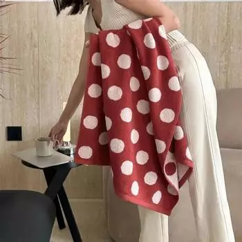 Полотенца из чистого хлопка в ретро-точках, мягкие, расчесанные, для лица, впитывающие полотенца для купания, полотенца для ванной, пляжное полотенце 70*140 см 35x75cm