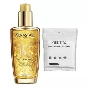Полотенца Krastase Elixir Ultim Original + Wipex Pure Soft Cotton 6 шт., 1 шт., 100 мл