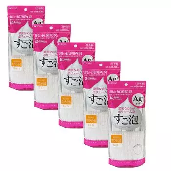Полотенца Towa Sangyo Body Super Silver Nylon Fast Fine, 28 шт. в наборе из 5 штук, поролоновые, антибактериальные, мягкие, для сушки, поролоновые, Япония, белые, прибл.