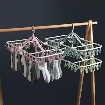 Полотенца вращающиеся складные вешалки для носков сушилка для белья сушилка для белья зажимы для одежды вешалки для нижнего белья 12 Clips фиолетовый