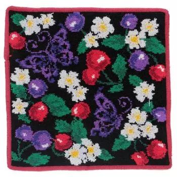 Полотенце Anna Sui из шенилловой ткани, носовой платок, полотенце с изображением вишни и бабочки, полотенце для рук, 23 см (черный) Женщины Приблизительно. 000478-0004-02 чёрный