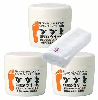 Полотенце Azuma Shoji Imabari в том же наборе Крем для разглаживания пяток 100 г x 3 шт. Набор для лечения огрубевших коленей и других омертвевших клеток кожи. Маска для ног Tabibijin [Включает