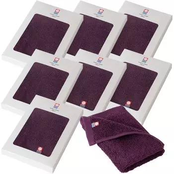Полотенце Bloom Imabari Сертифицированное полотенце для рук Маленький подарочный набор из 8 шт. Просто носовой платок для лица Подарочная коробка Индивидуальная упаковка Большой размер Сделано в Японии Впитывающее Быстро сливовый