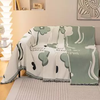 Полотенце для дивана, цельное полное покрытие, ткань, высококачественная синель, чехол в деревенском стиле, полотенце на спинку, одеяло, доступны обе стороны 180x130cm1pcs