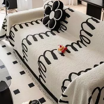 Полотенце для дивана, чехол для дивана в гостиную, прочный, нескользящий, моющийся, дышащий, с кисточками, подушка для украшения дома 180x130