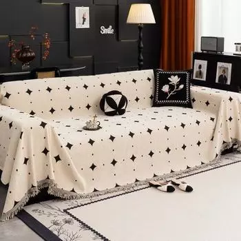 Полотенце для дивана EIFLOY-Chenille, чехол-одеяло, чехол для углового дивана в гостиной, универсальный чехол, цельный, с бахромой, 3 места 180x130