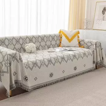 Полотенце для дивана Four Seasons, универсальное современное минималистское ветрозащитное покрытие для дивана, универсальное синельное полотенце для спинки, чехол с защитой от царапин 180*130cm