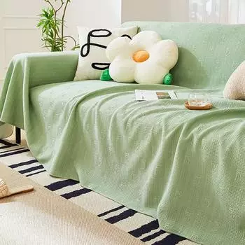 Полотенце для дивана из ледяного шелка со свежим принтом, новинка лета, Fanghua, черная технология, ощущение прохлады, полностью покрытый чехол для дивана, тканевое полотенце на спинку 200*130cm серый