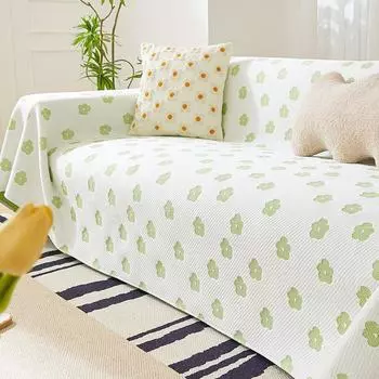 Полотенце для дивана из ледяного шелка со свежим принтом, летнее черное технологическое прохладное ощущение, полностью покрытое тканью для дивана, полотенце на спинку 180*130cm серый