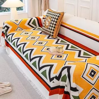 Полотенце для дивана из шенилла, чехол для всего тела, универсальный пылезащитный чехол, бохо-диванное одеяло, подушка для сиденья 180*130cm