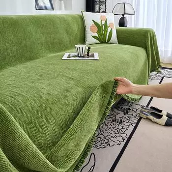 Полотенце для дивана из шенилла для гостиной, украшение дома во французском стиле, чехол для дивана, чехол для дивана с кисточками по краю, вафельная подушка 130x180cm