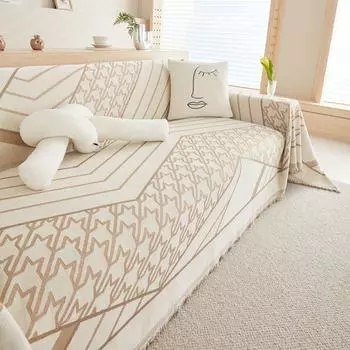 Полотенце для дивана из шенилла Four Seasons Universal Sofa Cushion All-Inclusive Full Cover Fabric Нескользящая простая устойчивая к царапинам двухсторонняя 180X130