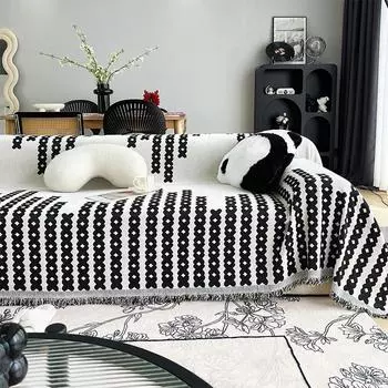 Полотенце для дивана из шенилла, полное покрытие, легкая роскошная высококачественная ткань, покрывало, нескользящее, устойчивое к пятнам 110*110cm