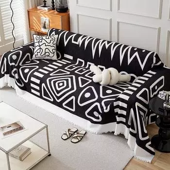 Полотенце для дивана из шенилла в стиле бохо, пыленепроницаемое, всесезонное, универсальное для гостиной, кемпинга, пикника, большого одеяла, пляжного полотенца для отдыха L90xW180cm