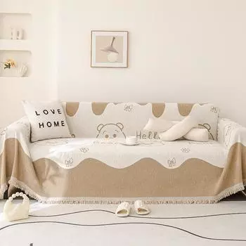 Полотенце для дивана из шенилла в стиле бохо с кисточками, двухстороннее, для гостиной, кемпинга, пикника, большого размера, для отдыха, пляжа, полотенца 180x130