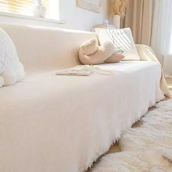 Полотенце для дивана из шенилла, все включено, универсальный чехол для подушки, ткань, всесезонный универсальный чехол для дивана, одеяло, чехол для дивана, однотонный цвет 180*130cm