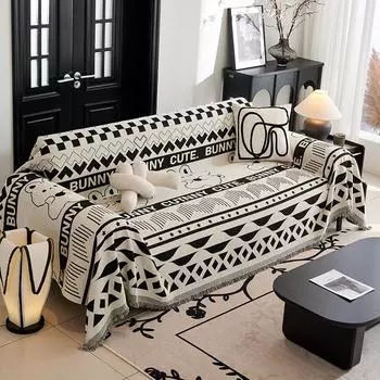 Полотенце для дивана из синели, четырехсезонная универсальная диванная подушка, противоскользящая, простая, против кошачьих царапин, двусторонняя, можно использовать, универсальный тканевый чехол с полным покрытием 130x180