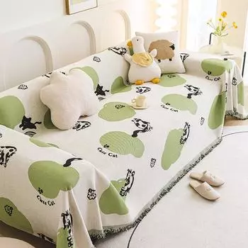 Полотенце для дивана из синели, милый мультяшный универсальный чехол на четыре сезона, универсальный чехол для дивана, не царапающееся, нескользящее одеяло для дивана 180*130cm