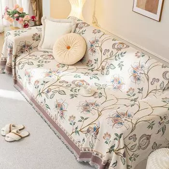 Полотенце для дивана из синели с французским принтом, универсальный чехол для дивана, пылезащитный чехол для гостиной, прямой ряд, диван, цельный чехол, тканевая подушка 180*130cm