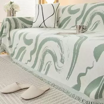 Полотенце для дивана из синели с простой линией, цельное одеяло для дивана с защитой от кошачьих царапин, полное покрытие, универсальное покрывало на четыре сезона, тканевое полотенце 180*130