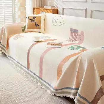 Полотенце для дивана из синели с рисунком оранжевого цвета, не царапающийся чехол для дивана, универсальный нескользящий чехол для дивана на четыре сезона, чехол для дивана 180*130cm