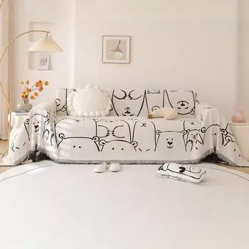 Полотенце для дивана из синели с защитой от царапин, универсальный чехол для дивана с рисунком «Четыре сезона», цельный универсальный универсальный чехол, одеяло 180*130cm серый
