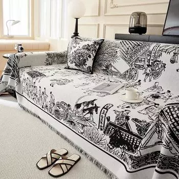 Полотенце для дивана из синели, ткань с полным покрытием, всесезонное универсальное полотенце с защитой от песка, минималистское современное покрывало для дивана, универсальное покрывало для дивана. 180*130cm