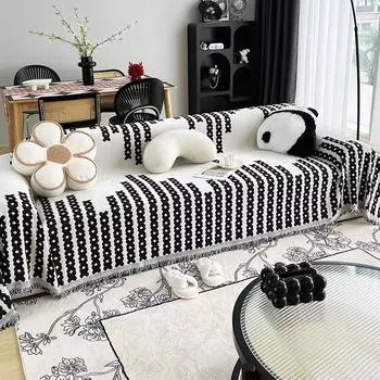 Полотенце для дивана из синели, ткань с полным покрытием, нескользящая, устойчивая к пятнам, универсальная подушка для четырех сезонов, против кошачьих лап 110*110cm