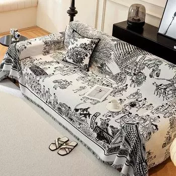 Полотенце для дивана из синели, ткань с полным покрытием, универсальный чехол для дивана на четыре сезона, простое современное одеяло для дивана, универсальное покрывало для дивана, полотенце 180*130cm