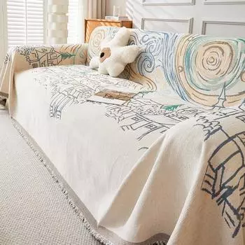 Полотенце для дивана из синели, ткань с полным покрытием, универсальный нескользящий универсальный чехол для дивана Four Seasons, универсальный чехол для дивана, подушка с защитой от царапин 180*130cm