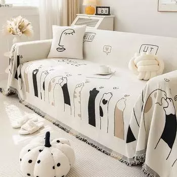 Полотенце для дивана из синели, тканевый чехол для дивана, универсальный двусторонний чехол на четыре сезона, полное покрытие, подушка-одеяло 180*130