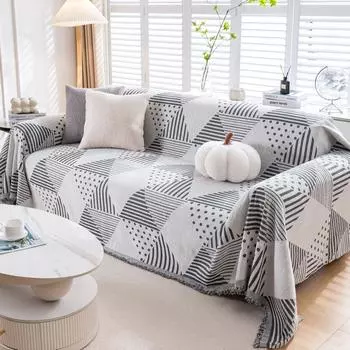 Полотенце для дивана из синели, универсальное для всех сезонов, полотенце для дивана, моющиеся, нескользящие чехлы для дивана, диванное полотенце в горошек, ткань с полной оберткой 180x130cm1pcs