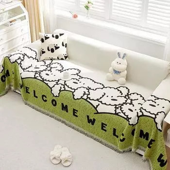 Полотенце для дивана из синели, универсальный универсальный чехол для дивана Four Seasons, пылезащитный чехол, цельный чехол для дивана, тканевая подушка 180*130cm