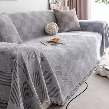 Полотенце для дивана из синели, универсальный универсальный чехол для дивана Four Seasons, пылезащитный чехол для гостиной, цельный чехол для дивана, тканевая подушка 180*130cm