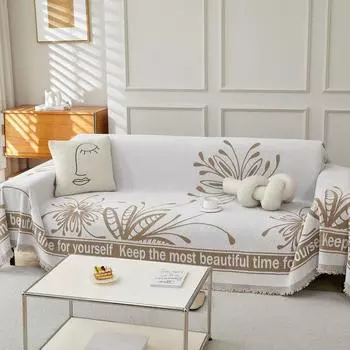 Полотенце для дивана из синели, универсальный универсальный чехол для дивана Four Seasons, пылезащитный чехол для гостиной, цельный диван, большой тканевый чехол 180*130cm
