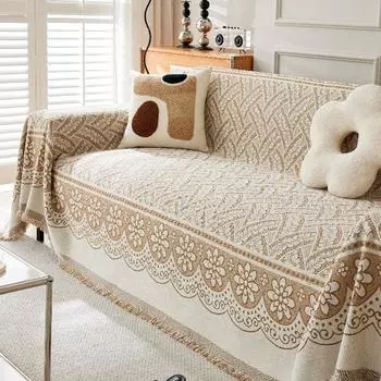 Полотенце для дивана из синели, универсальный универсальный чехол для дивана Four Seasons, пылезащитный чехол, цельный чехол для дивана, ткань с защитой от царапин 180*130cm