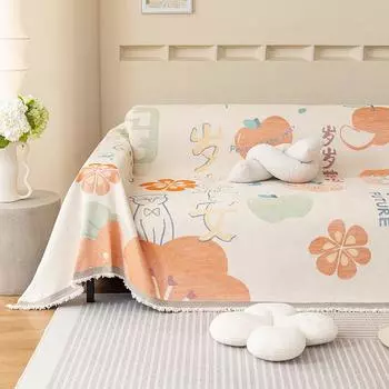 Полотенце для дивана из синели, универсальный чехол для дивана Four Seasons, чехол для дивана с защитой от царапин, простой современный тканевый чехол для дивана 180*130CM