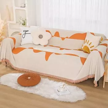 Полотенце для дивана из синели, универсальный чехол для дивана Four Seasons, тканевый чехол для дивана с защитой от кошачьих лап, встроенная подушка 180*130cm