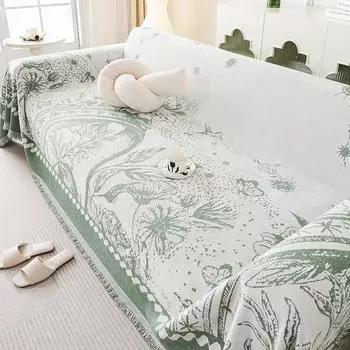 Полотенце для дивана из синели, универсальный универсальный чехол для дивана Four Seasons, пылезащитный чехол для гостиной, цельный диван, большой тканевый чехол 180*130cm