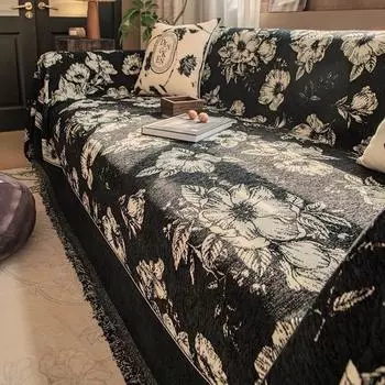 Полотенце для дивана из синели, универсальный универсальный чехол для дивана Four Seasons, пылезащитный чехол для гостиной, цельный чехол для дивана, тканевая подушка 180*130cm