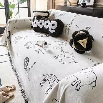 Полотенце для дивана из синели, универсальный универсальный чехол для дивана Four Seasons, пылезащитный чехол, цельный диван, большой тканевый чехол, подушка 180*130cm