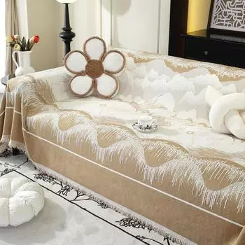 Полотенце для дивана из синели, универсальный универсальный чехол для дивана Four Seasons, пылезащитный чехол, цельный чехол для дивана, тканевая подушка 180*130cm