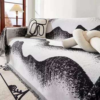 Полотенце для дивана из синели в стиле бохо с кисточками, двустороннее, для гостиной, кемпинга, пикника, большое одеяло, пляжное полотенце для отдыха, отдыха 180x130