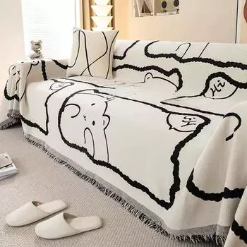 Полотенце для дивана из синели, встроенное полотенце для спинки, универсальный чехол для дивана Four Seasons, пылезащитный чехол 180*130