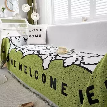 Полотенце для дивана из синели, высококачественное полотенце для дивана в мультяшном стиле, нескользящее универсальное покрывало для дивана на четыре сезона, чехол для дивана 180*130cm