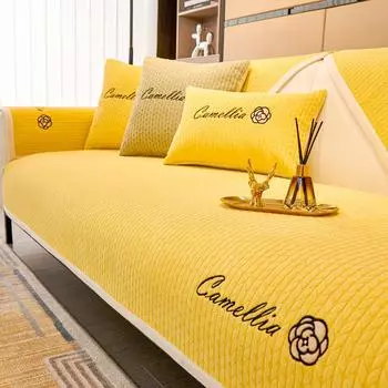 Полотенце для дивана из синели, жаккардовые нескользящие чехлы для диванов с шипами пшеницы для гостиной, чехлы для дивана в форме буквы L, чехлы для домашних животных, детский коврик для дивана 70x70cm 1pcs