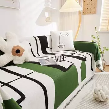 Полотенце для дивана из утолщенной ткани синели, минималистичная современная геометрия, чехол для дивана с полным покрытием, универсальный чехол против кошачьих царапин 180*130cm