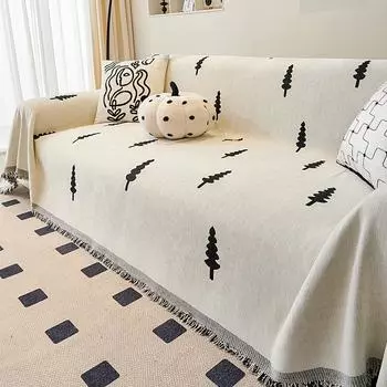 Полотенце для дивана Lucky Tree в скандинавском стиле, шенилл, устойчивый к царапинам, универсальный чехол для дивана Four Seasons, универсальный чехол, нескользящий чехол, ткань 180*150cm