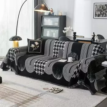 Полотенце для дивана Modern Arches Jacquard Design из шенилла с кисточками, пригодное для машинной стирки, для гостиной, офиса и дома 180x90